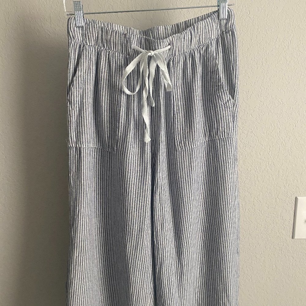 Blue & White Striped Trousers